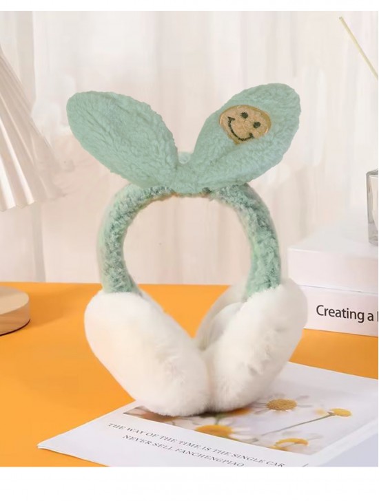 Cute Wooly Ear with Smiley Face Plush Earmuff